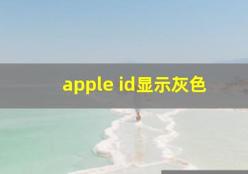 apple id显示灰色